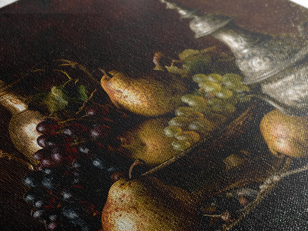 Classical Fruit Still Life Canvas Print, Dining Room Art, Luxury Decor, Dining Room Decor, Oil Painting, Dining, DRA-1x1-97