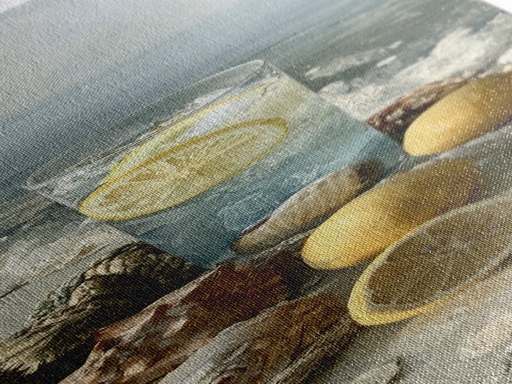Shellfish and Lemon Still Life Canvas Print, Dining Room Art, Kitchen Decor, Dining Room Decor, Dining 400, Set of Prints, DRA-1x3-100