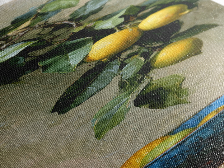 Italian Lemon Branch Canvas Print, Dining Room Art, Modern Decor, Dining Room Decor, Fine Art, Dining, Home Decor, Fall Decor, DRA-1x3-17