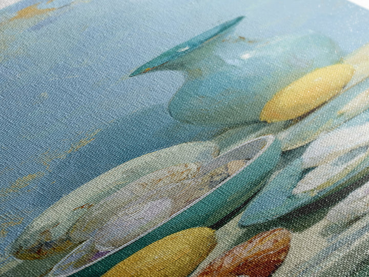 Shellfish and Lemon Still Life Canvas Print, Dining Room Art, Wall Decor, Dining Room Decor, Fine Art, Dining, Contemporary Art, DRA-1x3-28