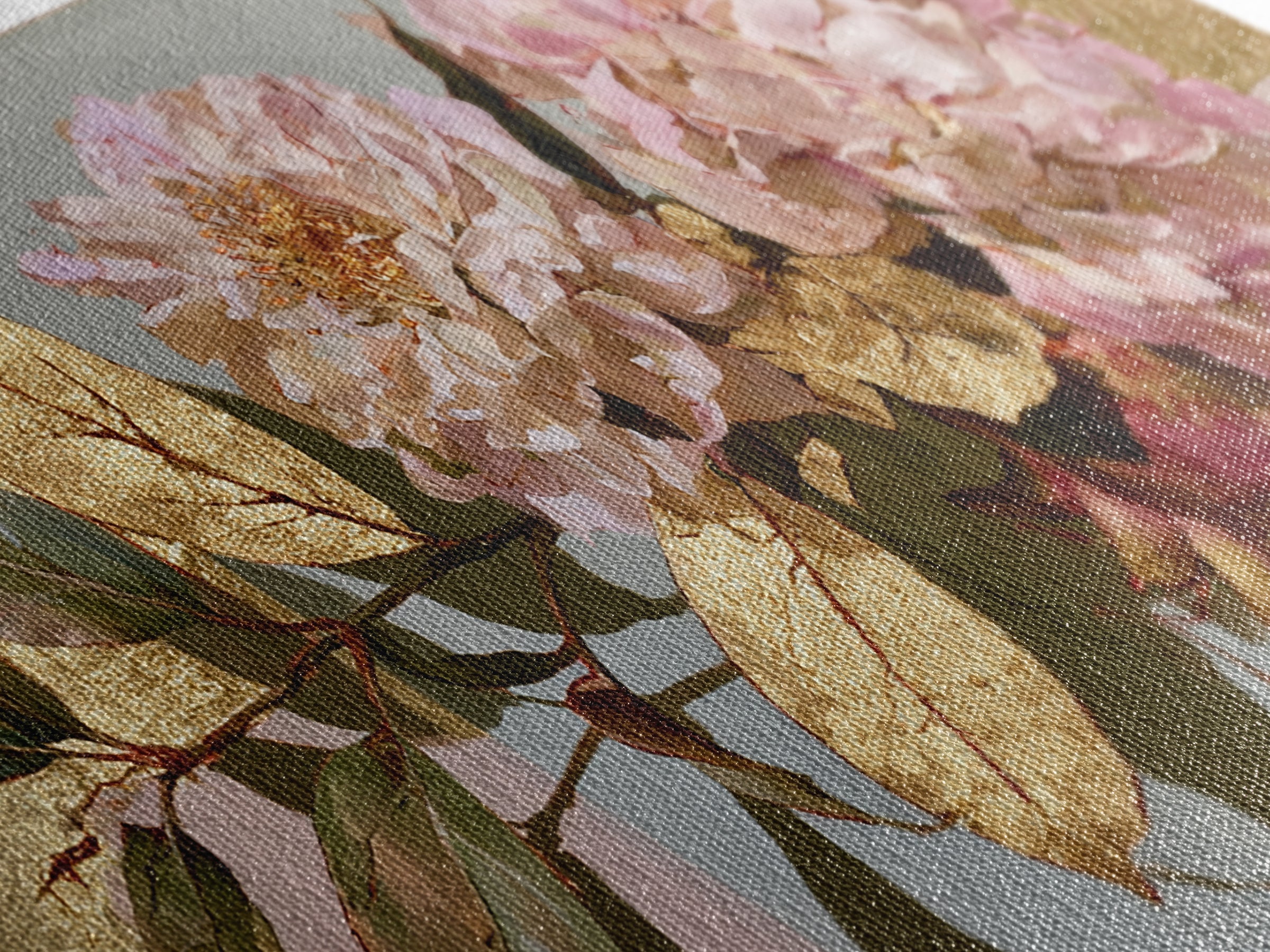 Pomegranate and Gold Leaf Botanical Study Canvas Print, Dining Room Art, Bedroom Wall Art, Dining Room Decor, Dining, DRA-2x1-100