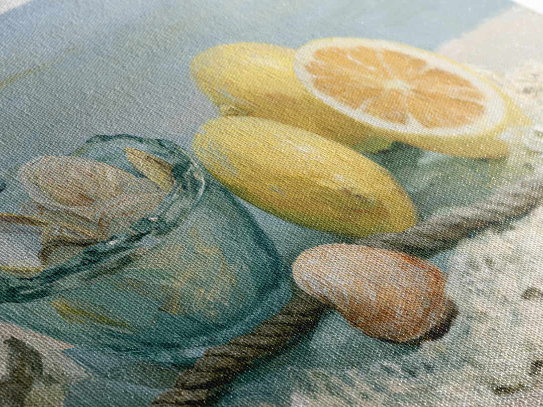 Shellfish and Lemon Still Life Framed Canvas Print, Dining Room Art, Luxury Decor, Dining Room Decor, Fine Art, Dining, DRA-2x1-12