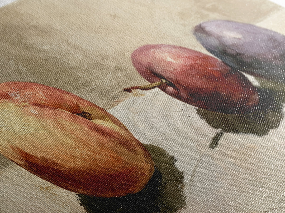 Peach and Plum Still Life Framed Canvas Print, Dining Room Art, Wall Art, Dining Room Decor, Fine Art, Dining, Printable Art, DRA-2x1-40