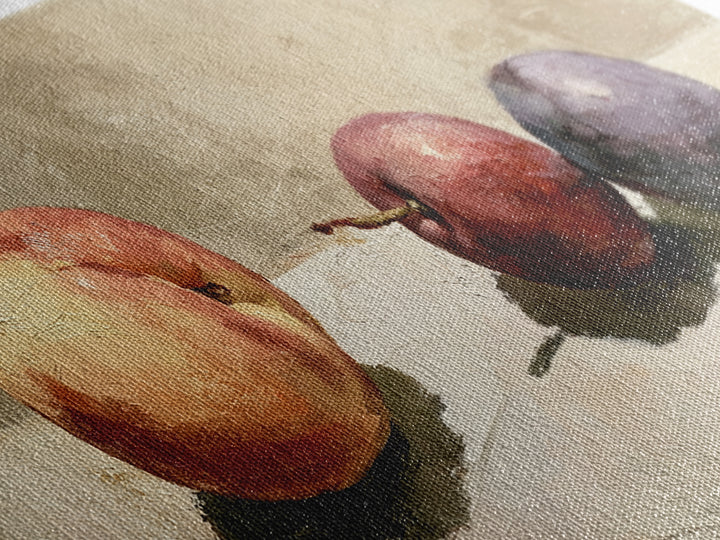 Peach and Plum Still Life Framed Canvas Print, Dining Room Art, Wall Art, Dining Room Decor, Fine Art, Dining, Printable Art, DRA-2x1-40