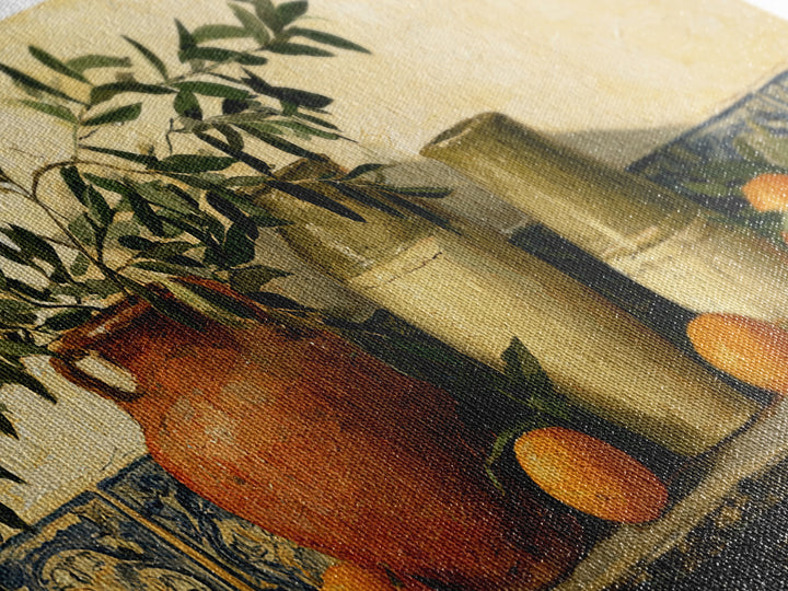 Mediterranean Olive Branch and Citrus Arrangement Canvas Print, Dining Room Art, Printable Wall Art, Dining Room Decor, Dining, DRA-2x1-56