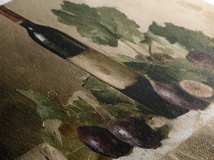 Wine Bottle and Figs on a Linen Canvas Print, Dining Room Art, Bedroom Wall Art, Dining Room Decor, Fine Art, Dining, DRA-2x1-71