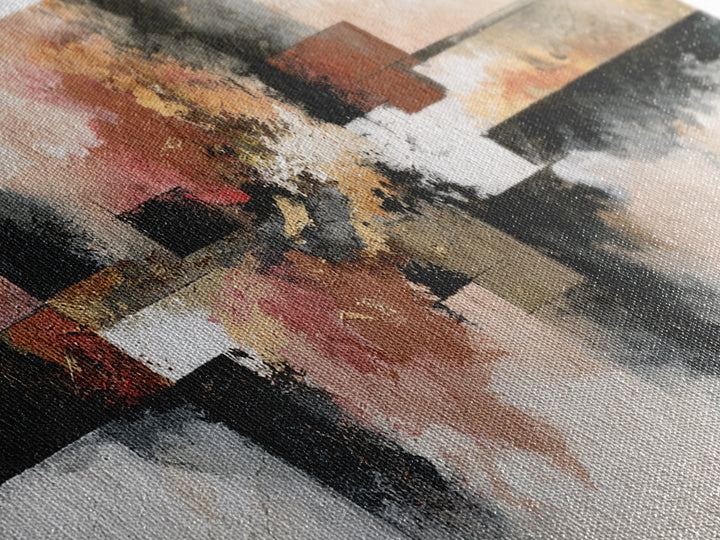 Abstract Composition in Appetite Friendly Warm Tones Canvas Print, Dining Room Art, Canvas Art, Dining Room Decor, Dining, DRA-2x1-72