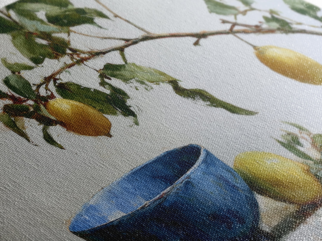 Italian Lemon Branch Canvas Print, Dining Room Art, Wall Art, Dining Room Decor, Watercolor Art, Dining, Printable Art, DRA-2x1-73