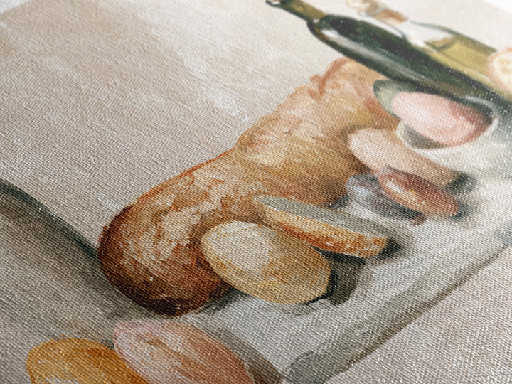 French Bistro Food Illustration Without Text Canvas Print, Dining Room Art, Art Print, Dining Room Decor, Fine Art, Dining, DRA-2x1-78