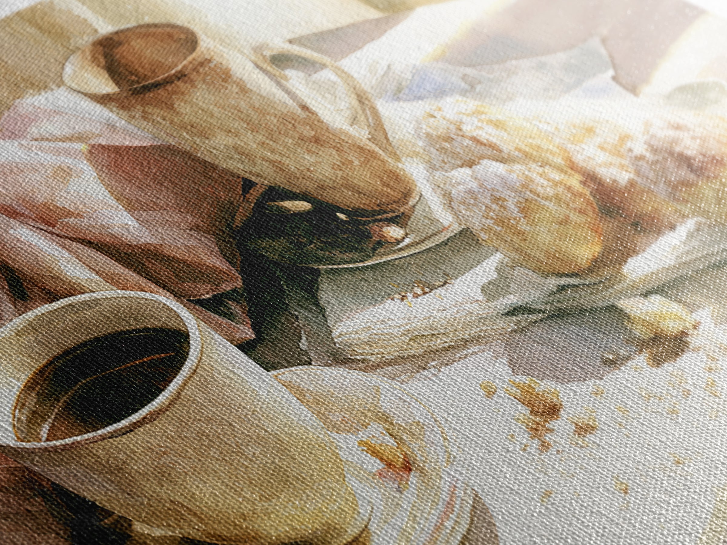 Coffee and Pastry Scene for Breakfast Nook Canvas Print, Dining Room Art, Room Decor, Dining Room Decor, Fine Art, Dining, DRA-2x1-82