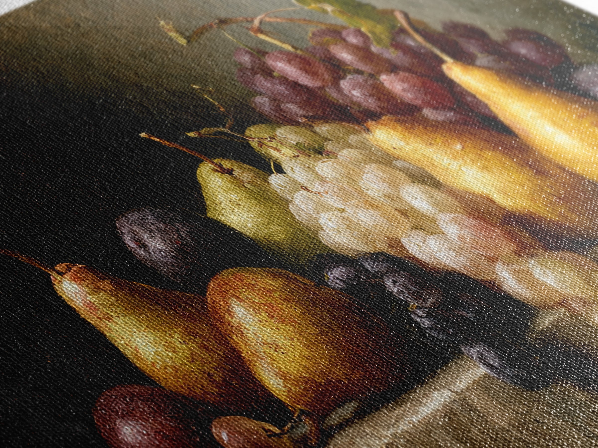 Classical Fruit Still Life Canvas Print, Dining Room Art, Large Wall Art, Dining Room Decor, Dining, Watercolor Painting, DRA-2x1-93