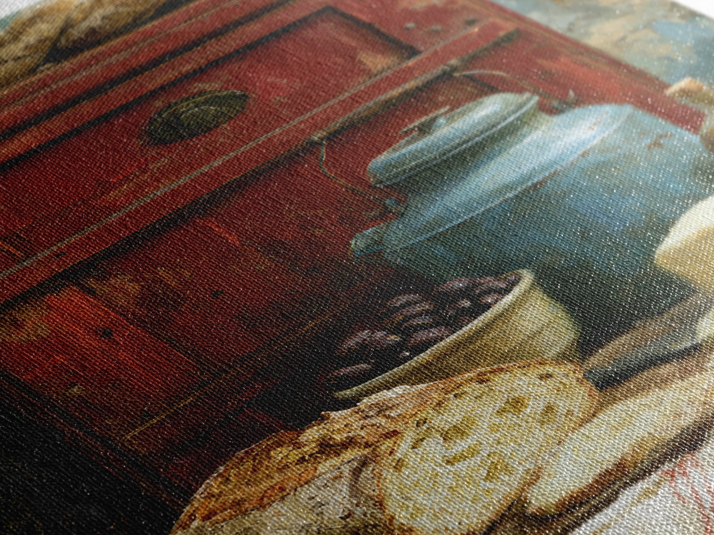 Rustic Bread Olives and Cheese Still Life Framed Canvas Print, Dining Room Art, Art Print, Dining Room Decor, Fine Art, Dining, DRA-2x3-38