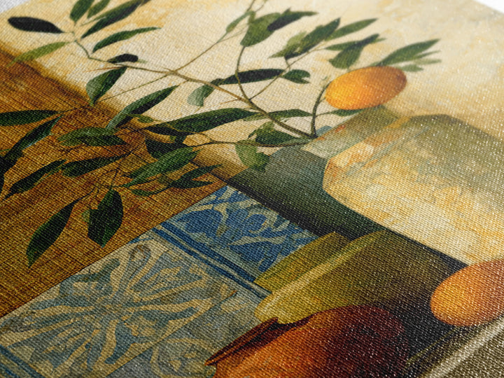 Mediterranean Olive Branch and Citrus Arrangement Canvas Print, Dining Room Art, Bedroom Wall Art, Dining Room Decor, Dining, DRA-2x3-44