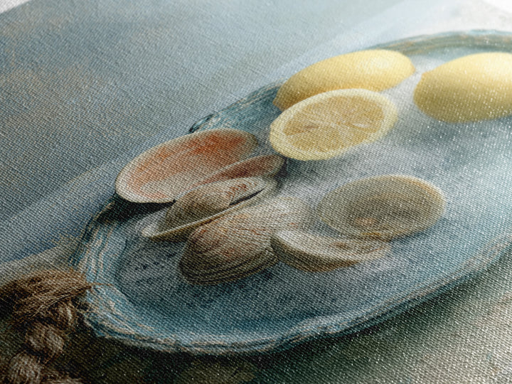 Shellfish and Lemon Still Life Canvas Print, Dining Room Art, Contemporary Art, Dining Room Decor, Fine Art, Dining, DRA-2x3-96