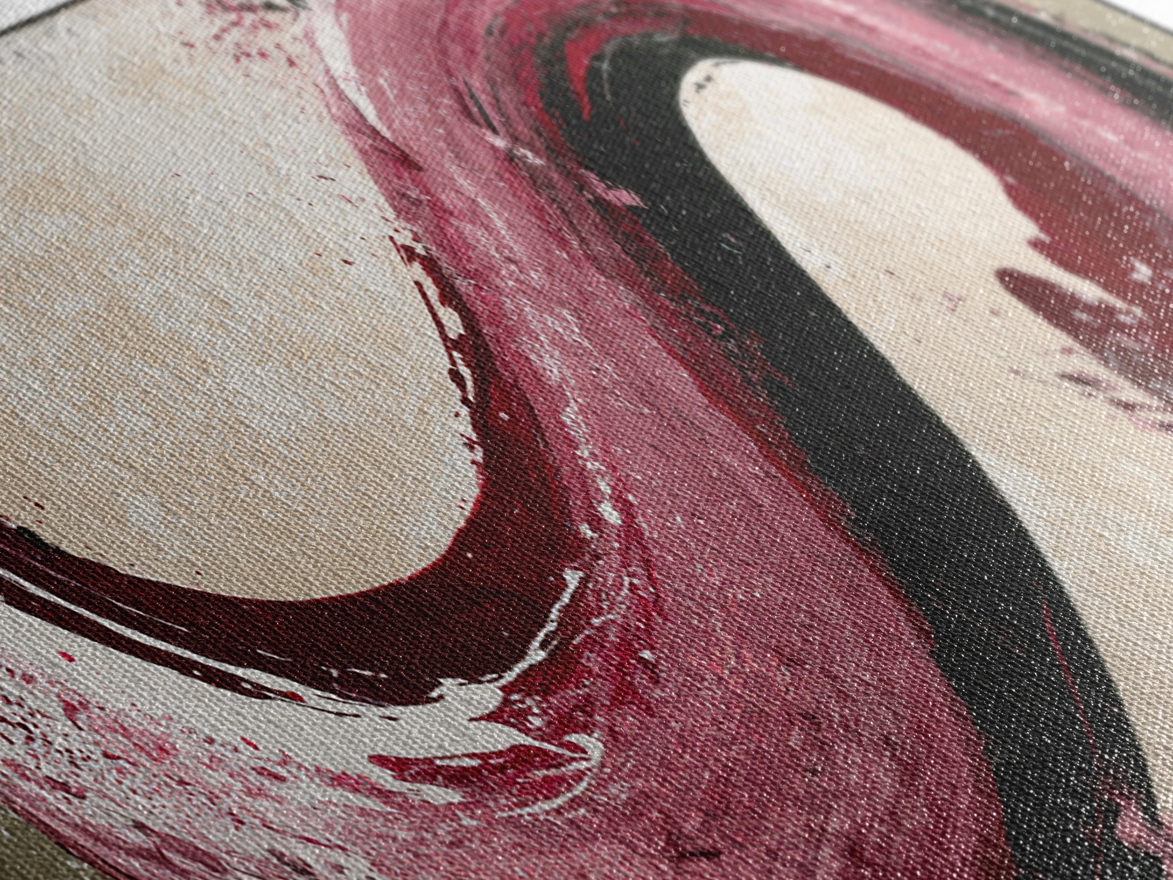 Abstract Red Wine Swirl Framed Canvas Print, Dining Room Art, Canvas Art, Dining Room Decor, Fine Art, Dining, Bedroom Wall Art, DRA-3x1-58