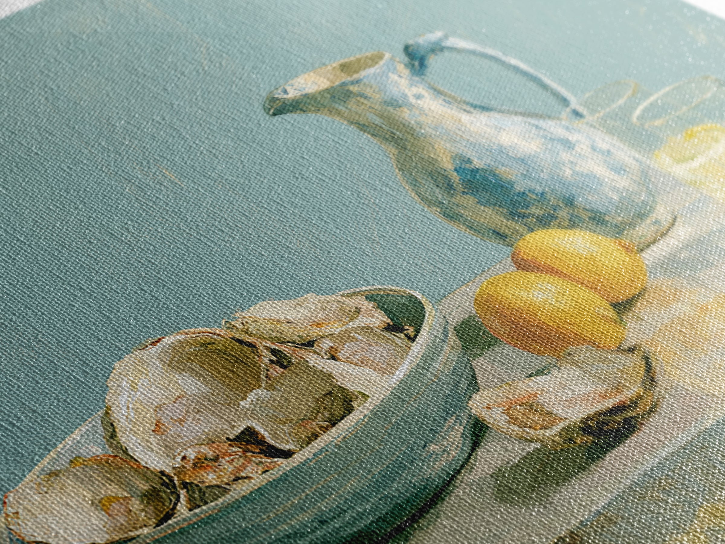 Shellfish and Lemon Still Life Canvas Print, Dining Room Art, Set of 3 Prints, Dining Room Decor, Dining, Fine Art Print, DRA-3x2-68
