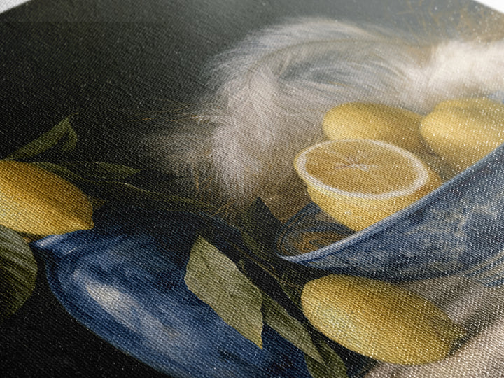 Italian Lemon Branch Framed Canvas Print, Dining Room Art, Modern Wall Art, Dining Room Decor, Watercolor Art, Dining, DRA-3x2-81