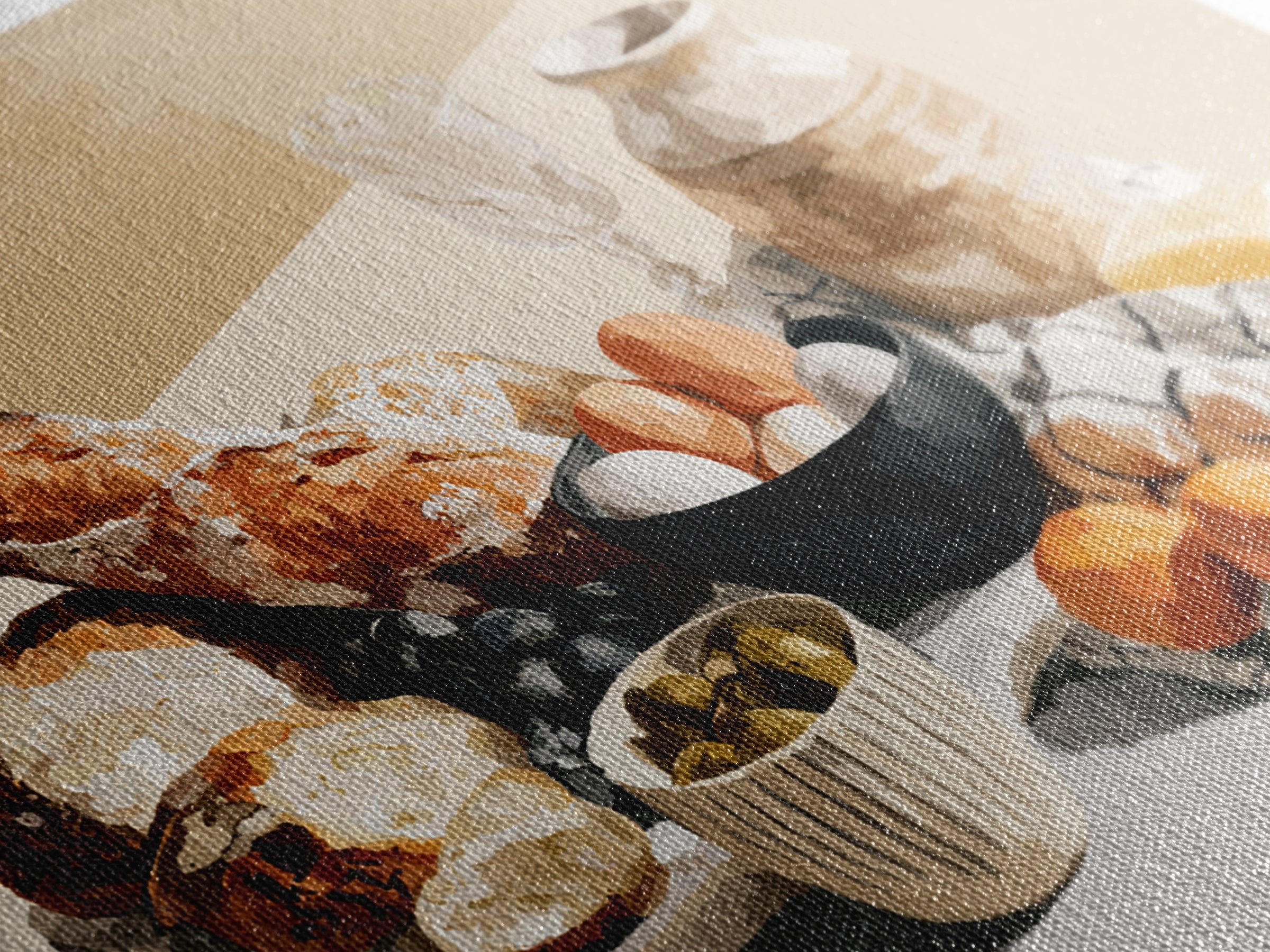 French Bistro Food Illustration Without Text Framed Canvas Print, Dining Room Art, Printable Art, Dining Room Decor, Dining, DRA-3x2-86