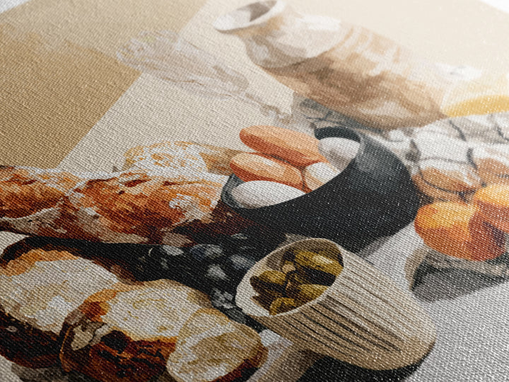 French Bistro Food Illustration Without Text Framed Canvas Print, Dining Room Art, Printable Art, Dining Room Decor, Dining, DRA-3x2-86