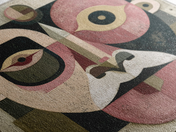 Abstract Mask with Playful Textures Canvas Print, Eclectic Art, Room Decor, Living Room Decor, Abstract Art, Eclectic, ECL-1x1-20