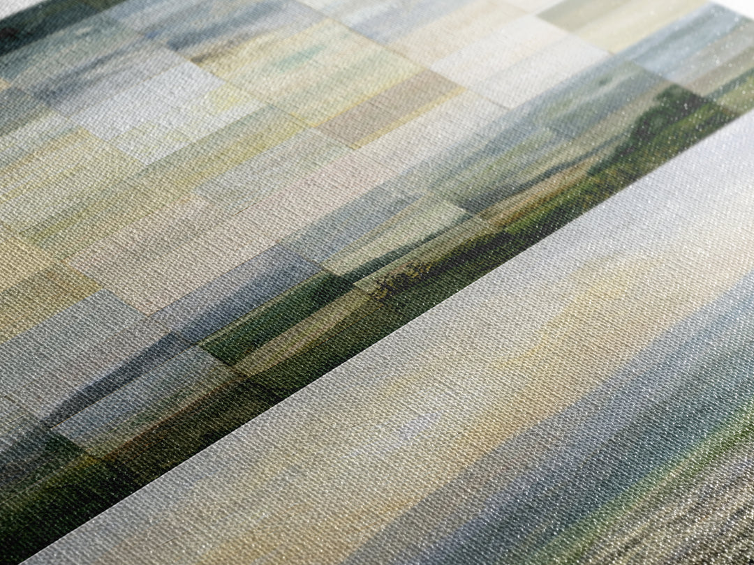 Bohemian Patchwork Landscape Canvas Print, Eclectic Art, Artwork, Living Room Decor, Eclectic, Boho Decor, Gallery Decor, ECL-1x3-12