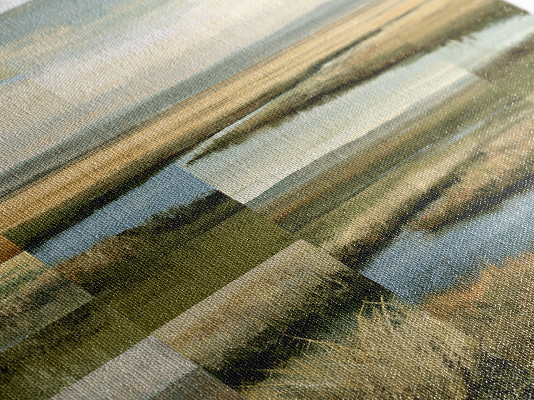 Bohemian Patchwork Landscape Canvas Print, Eclectic Art, Unique Wall Art, Living Room Decor, Fine Art, Eclectic, Home Decor, ECL-1x3-60