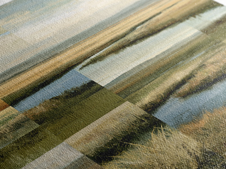 Bohemian Patchwork Landscape Canvas Print, Eclectic Art, Unique Wall Art, Living Room Decor, Fine Art, Eclectic, Home Decor, ECL-1x3-60