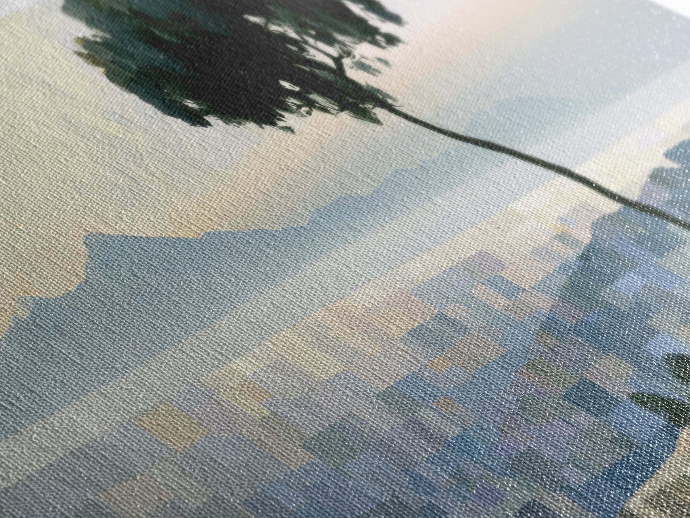 Playful Checkerboard Landscape Canvas Print, Eclectic Art, Minimalist Decor, Living Room Decor, Fine Art, Eclectic, ECL-3x1-25