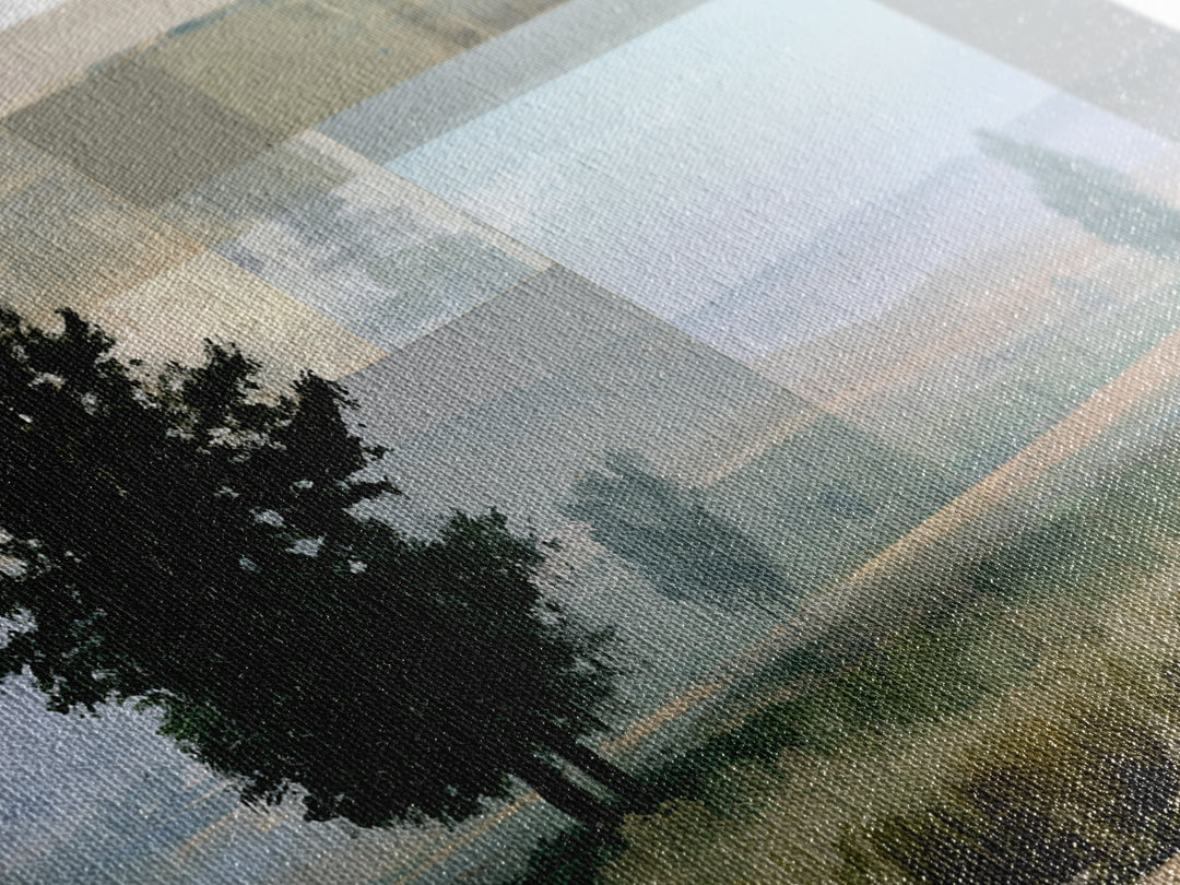 Bohemian Patchwork Landscape Framed Canvas Print, Eclectic Art, Digital Print, Living Room Decor, Fine Art, Eclectic, ECL-3x2-100