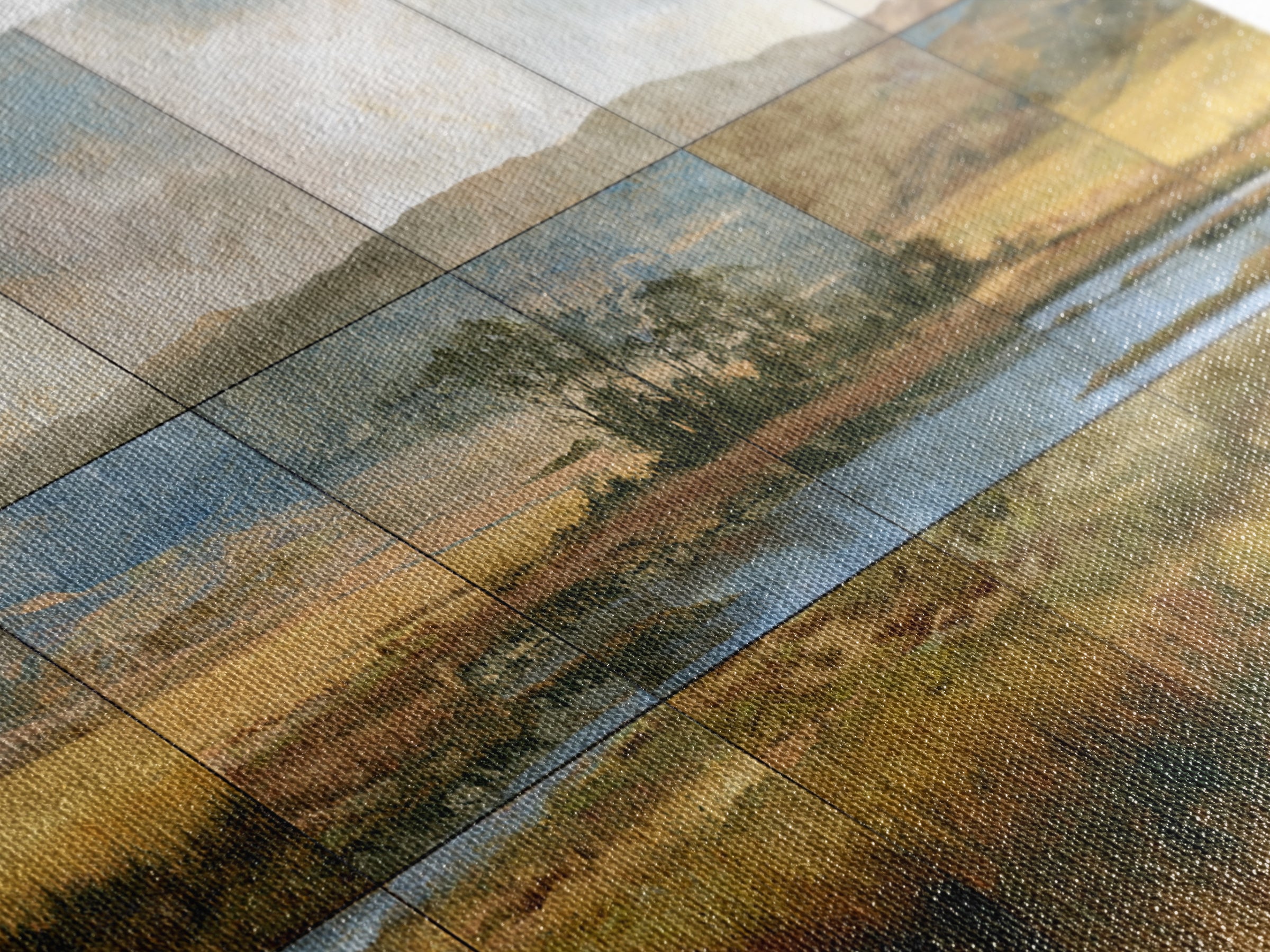 Bohemian Patchwork Landscape Canvas Print, Eclectic Art, Fine Art Print, Living Room Decor, Fine Art, Eclectic, Digital Prints, ECL-3x2-4