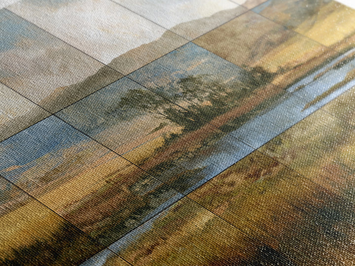 Bohemian Patchwork Landscape Canvas Print, Eclectic Art, Fine Art Print, Living Room Decor, Fine Art, Eclectic, Digital Prints, ECL-3x2-4