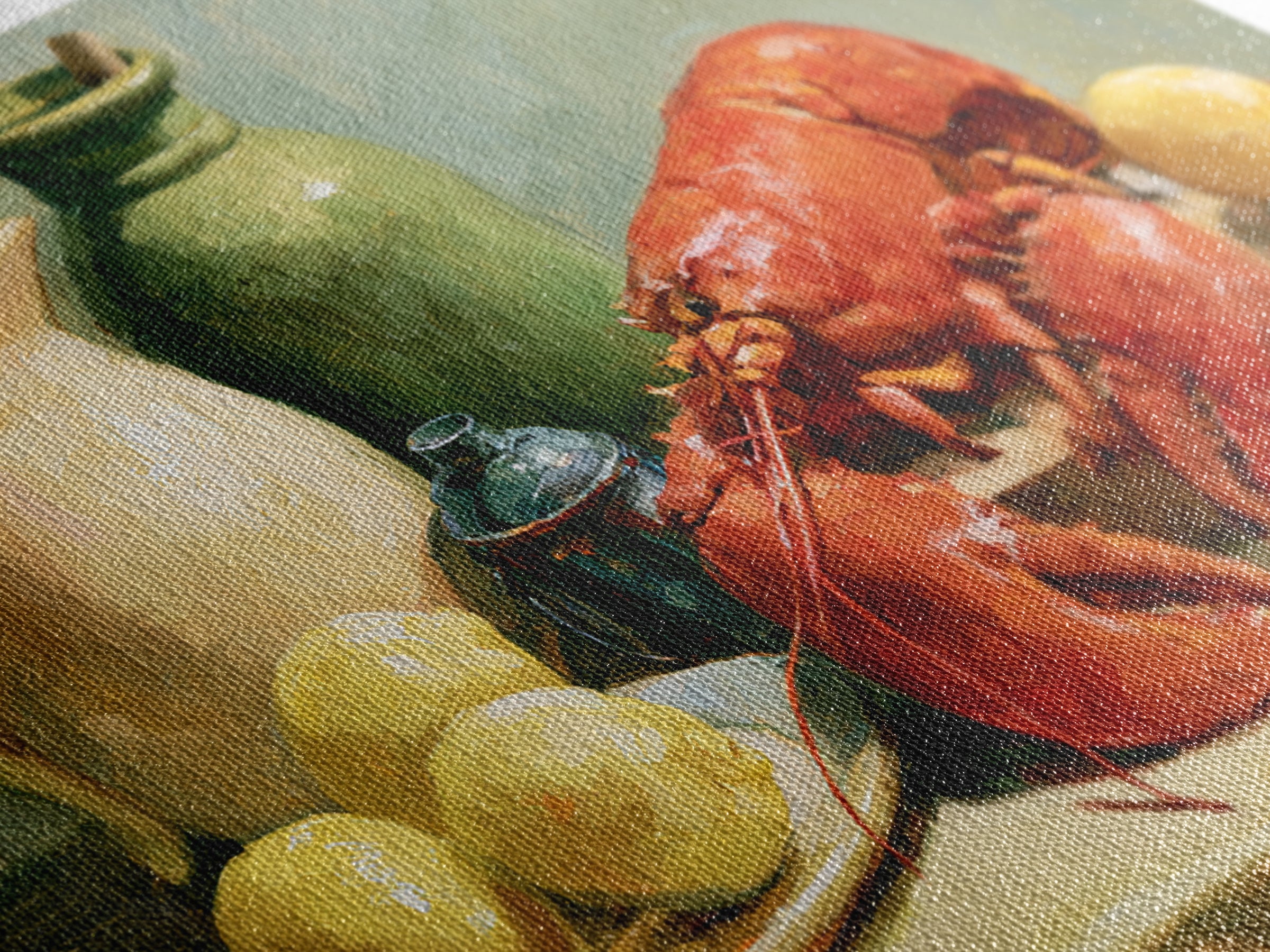 Unexpected Lobster and Lemons Still Life Framed Canvas Print, Eclectic Art, Neutral Decor, Living Room Decor, Eclectic, ECL-3x2-70