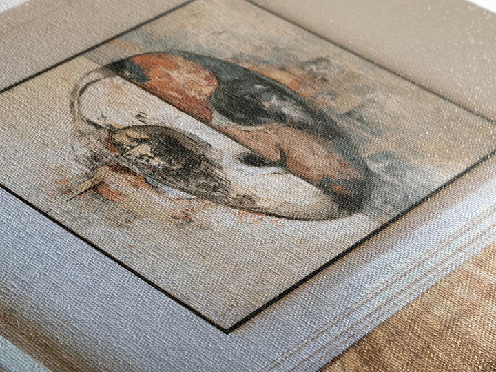 Abstract Mask with Playful Textures Canvas Print, Eclectic Art, Portrait, Living Room Decor, Abstract Art, Eclectic, ECL-3x2-72