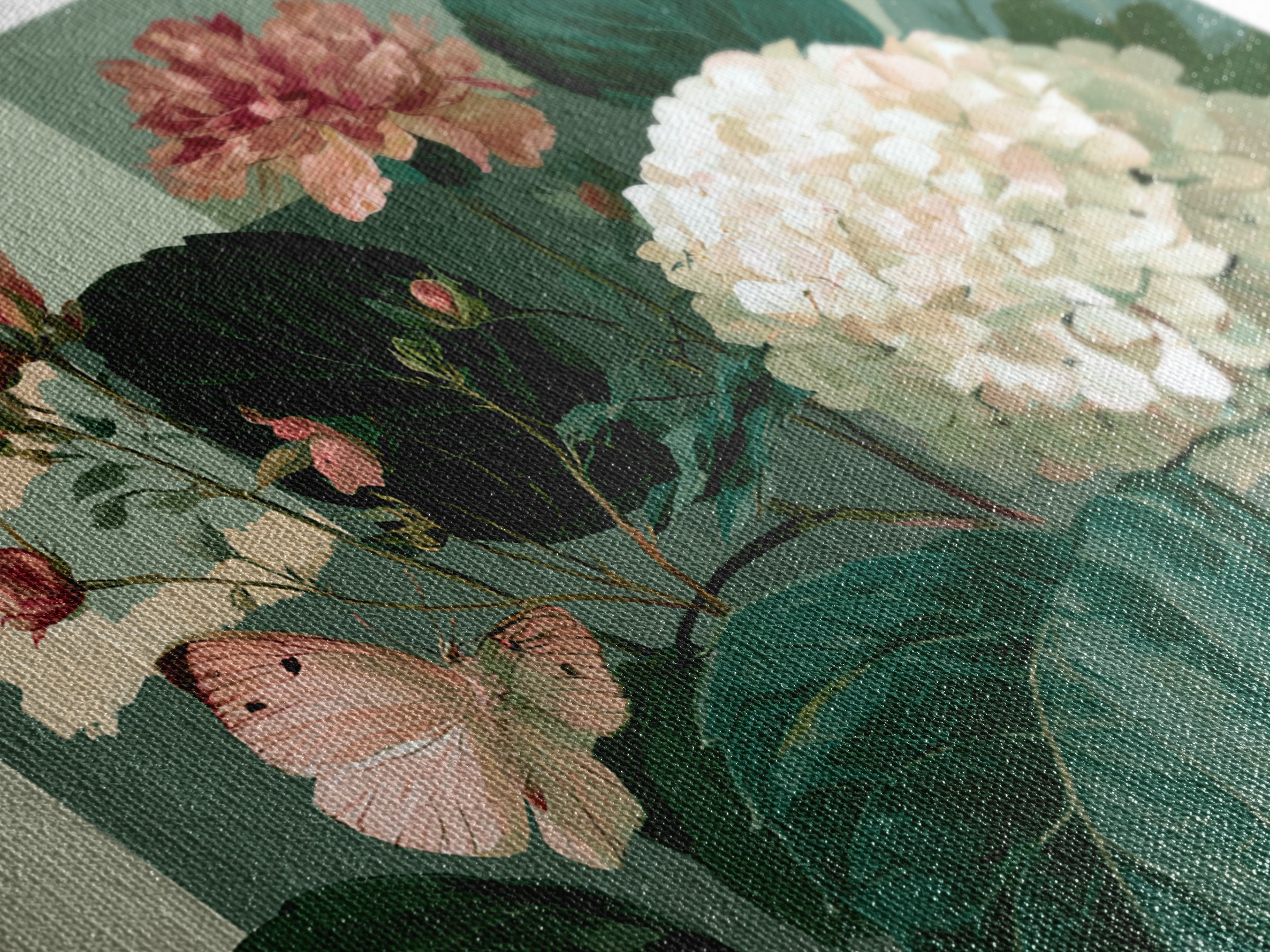 Botanical Collage with Butterflies and Old Paper Canvas Print, Eclectic Art, Printable, Living Room Decor, Fine Art, Eclectic, ECL-3x2-89