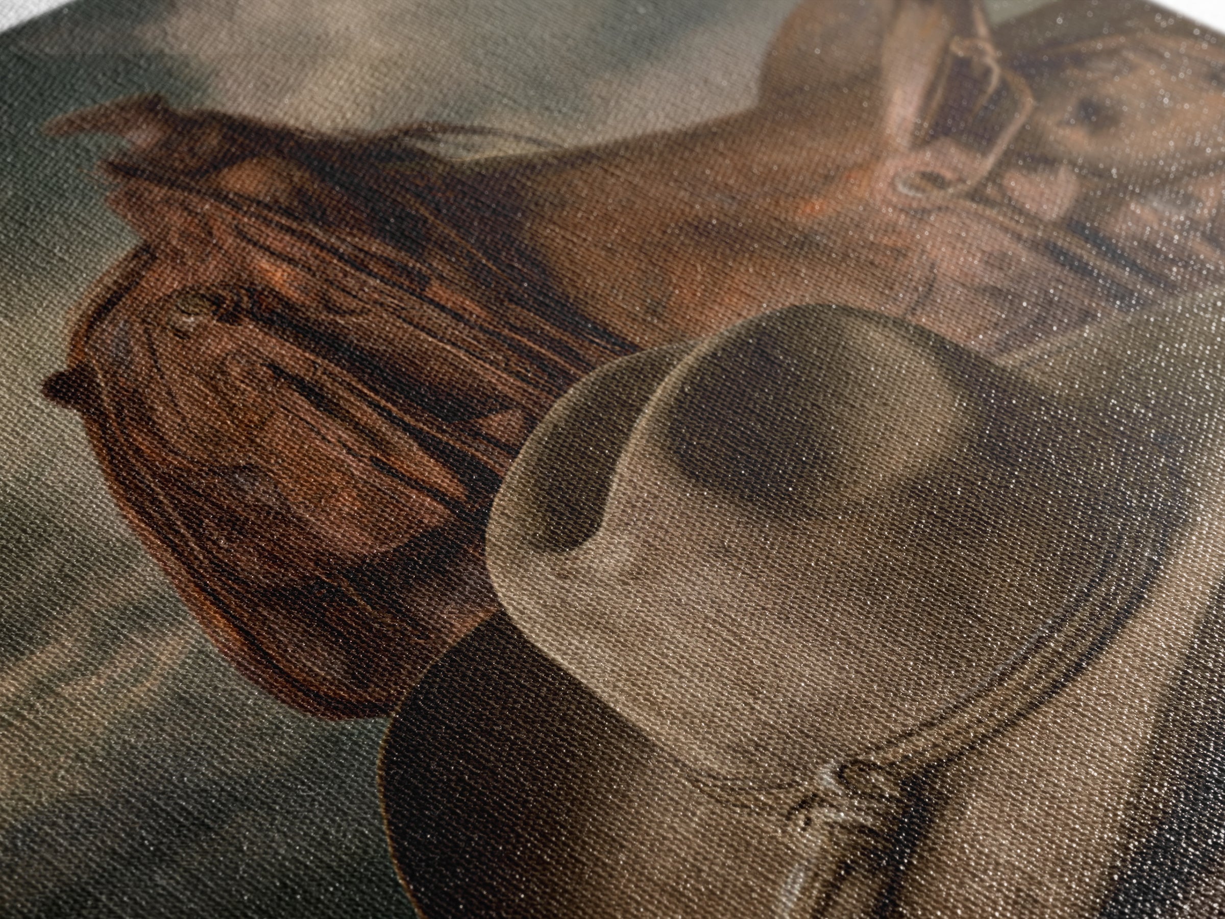 Cowgirl Hat and Reins Still Life Framed Canvas Print, Equestrian Art, Statement Artwork, Living Room Decor, Equestrian, EQU-1x1-83
