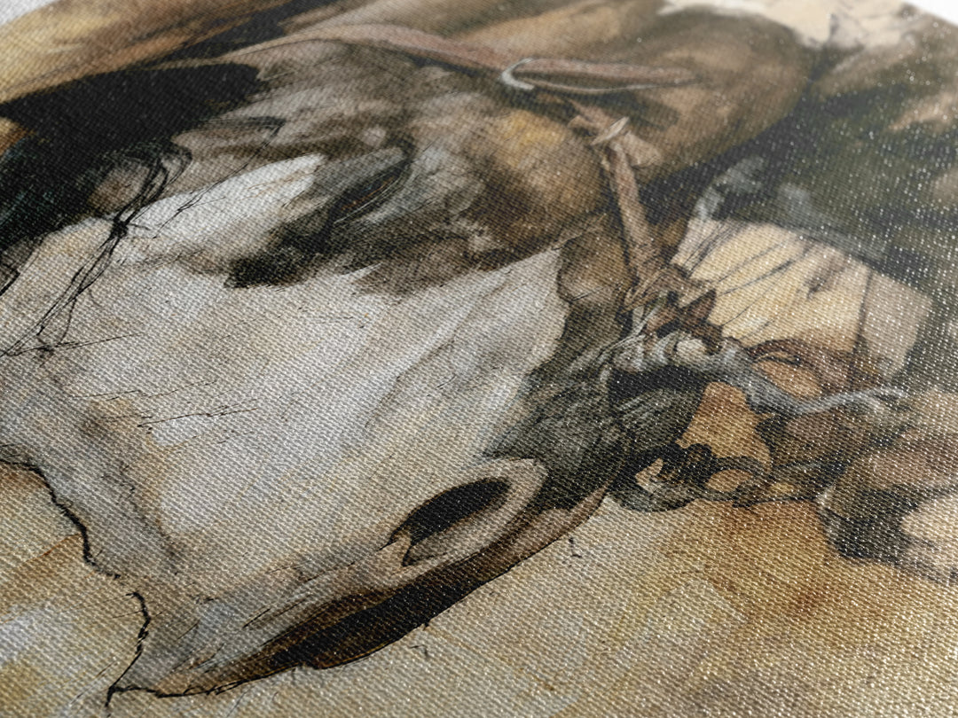 Horse Head Rendered Canvas Print, Equestrian Art, Gallery Wall Art, Living Room Decor, Fine Art, Equestrian, Textured Painting, EQU-1x3-18