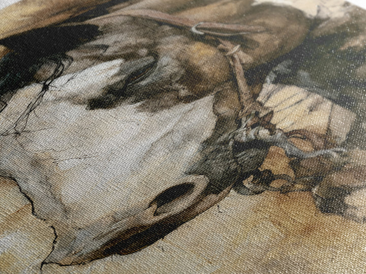 Horse Head Rendered Canvas Print, Equestrian Art, Gallery Wall Art, Living Room Decor, Fine Art, Equestrian, Textured Painting, EQU-1x3-18