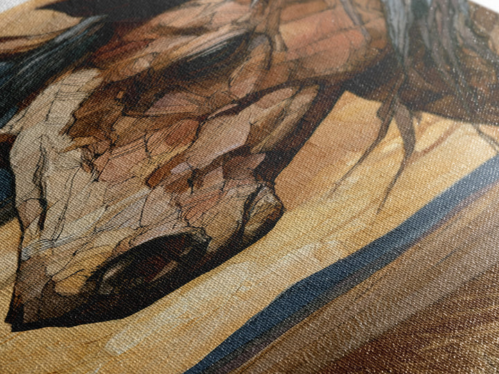 Horse Head Rendered Canvas Print, Equestrian Art, Art Print, Living Room Decor, Abstract Art, Equestrian, Large Wall Art, EQU-1x3-90