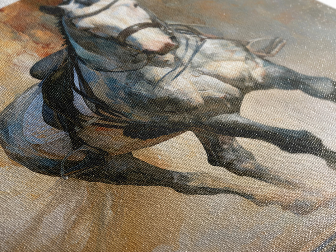 Dressage Horse in Refined Classical Pose Canvas Print, Equestrian Art, Home Decor, Living Room Decor, Oil Painting, Equestrian, EQU-2x3-66