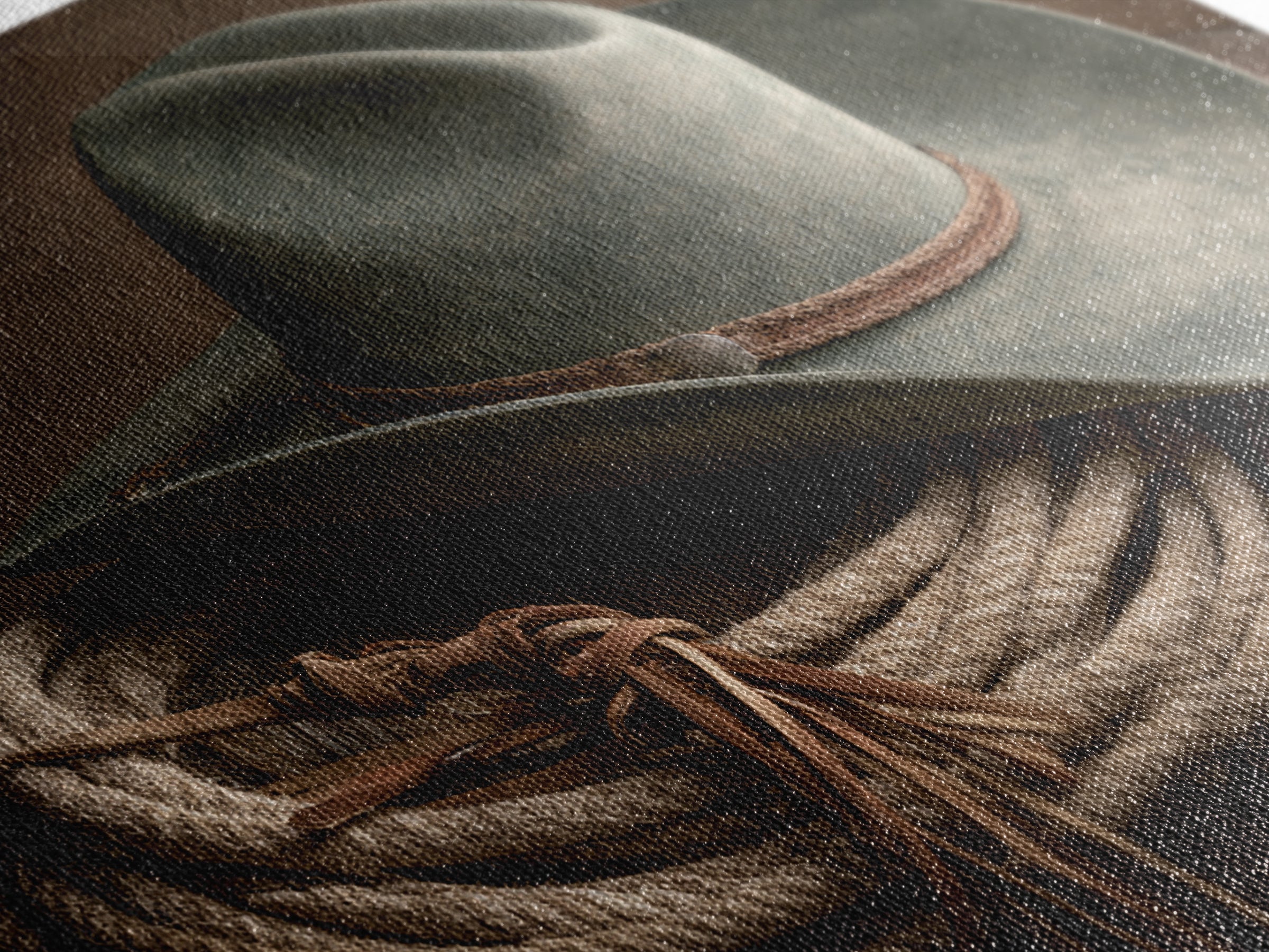 Cowgirl Hat and Reins Still Life Framed Canvas Print, Equestrian Art, Fine Art Print, Living Room Decor, Fine Art, Equestrian, EQU-3x2-87
