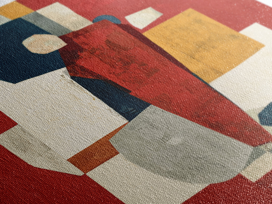 Red Room Interior Abstraction Without Realistic Furniture Canvas Print, Expressionist Art, Living Room Decor, Abstract Art, EXP-1x1-19