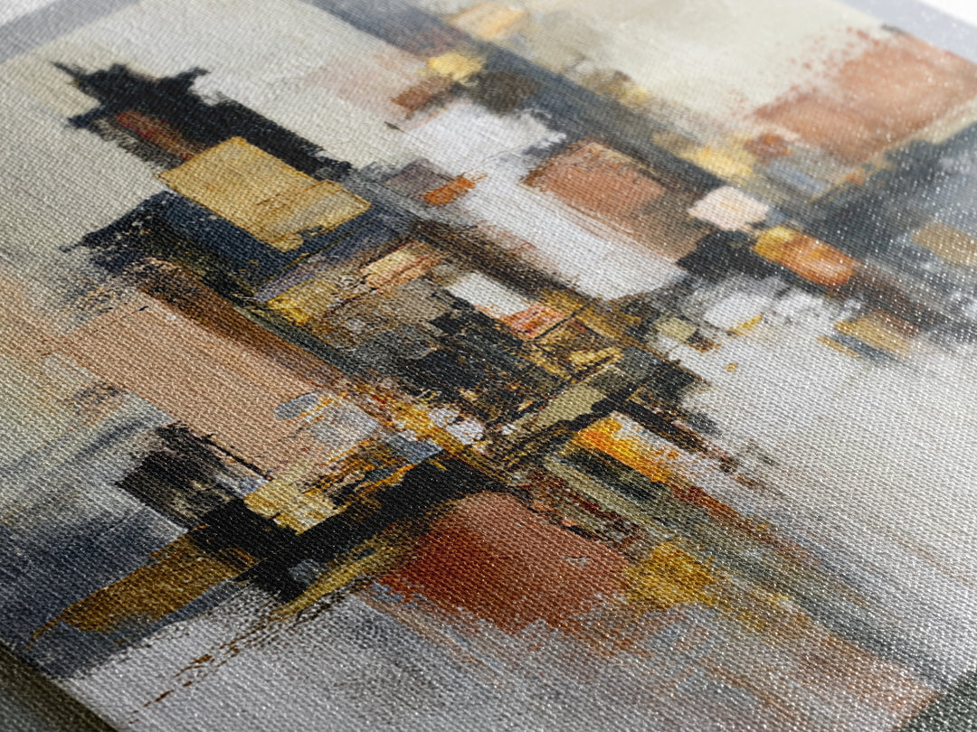 Distorted City Street Canvas Print, Expressionist Art, Room Decor, Living Room Decor, Fine Art, Expression, Printable Wall Art, EXP-1x1-25