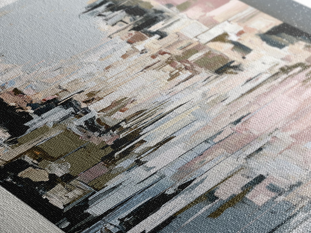 Distorted City Street Canvas Print, Expressionist Art, Minimalist Decor, Living Room Decor, Fine Art, Expression, EXP-1x3-37