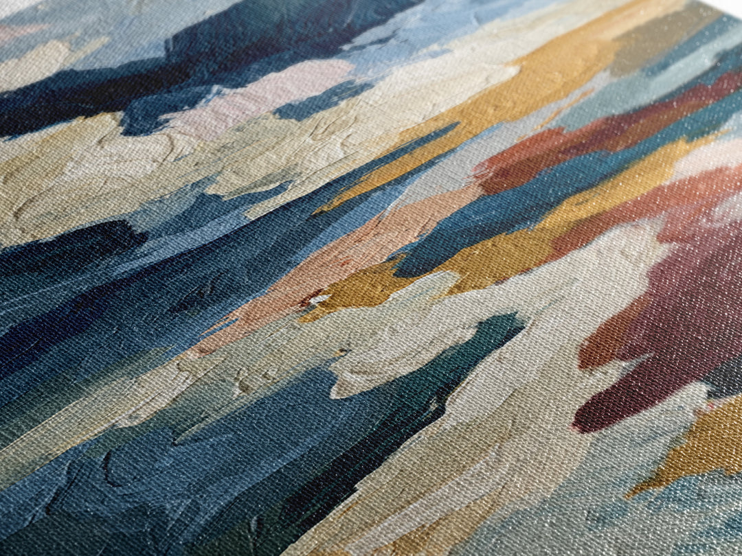 Stormy Landscape Painted Canvas Print, Expressionist Art, Boho Wall Art, Living Room Decor, Oil Painting, Expression, EXP-1x3-39