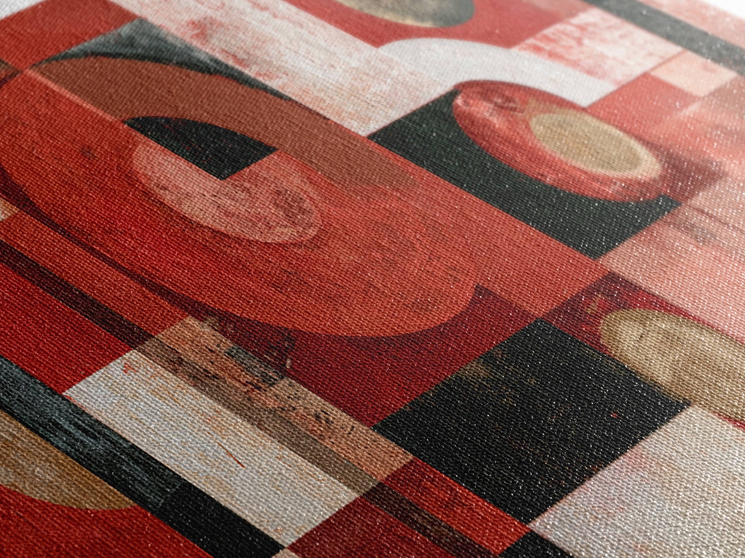 Red Room Interior Abstraction Without Realistic Furniture Canvas Print, Expressionist Art, Living Room Decor, Expression, EXP-2x1-15