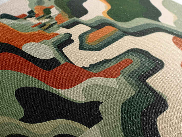 Garden Path with Thick Green and Orange Canvas Print, Expressionist Art, Contemporary Art, Living Room Decor, Expression, EXP-2x1-34