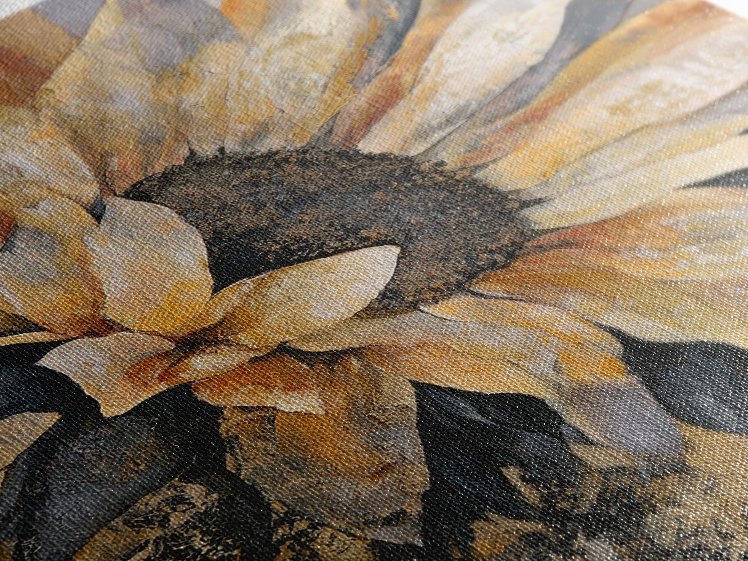 Sunflowers Twisting in Intense Painted Energy Canvas Print, Expressionist Art, Gallery Decor, Living Room Decor, Expression, EXP-2x3-16