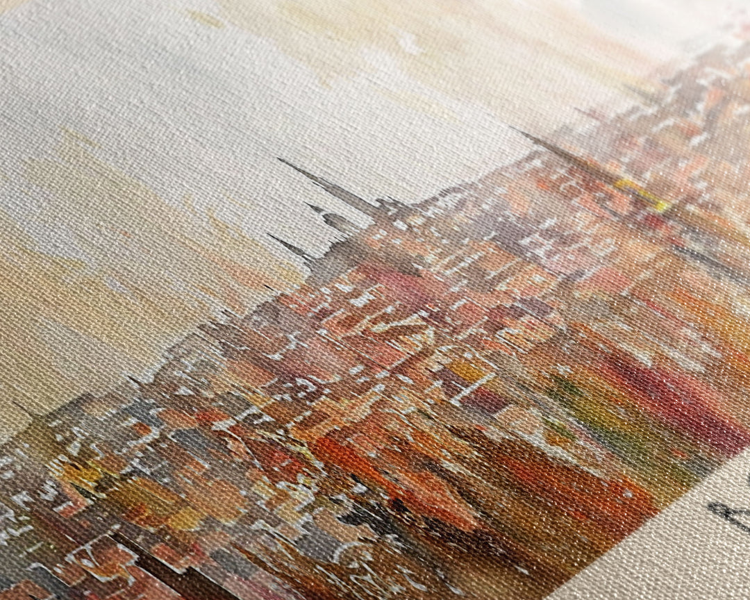 Bordeaux France Panoramic Travel Poster, Framed Canvas Print or Metal Wall Art, Travel Art, Home Decor, Panoramic Painting, Midcentury Art