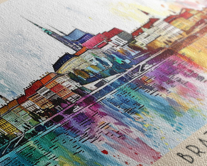 Bratislava Slovakia Wall Art, Panoramic Travel Poster, Panoramic Framed Canvas Print, City Wall Art, Wall Hanging Home Decor, Travel Art