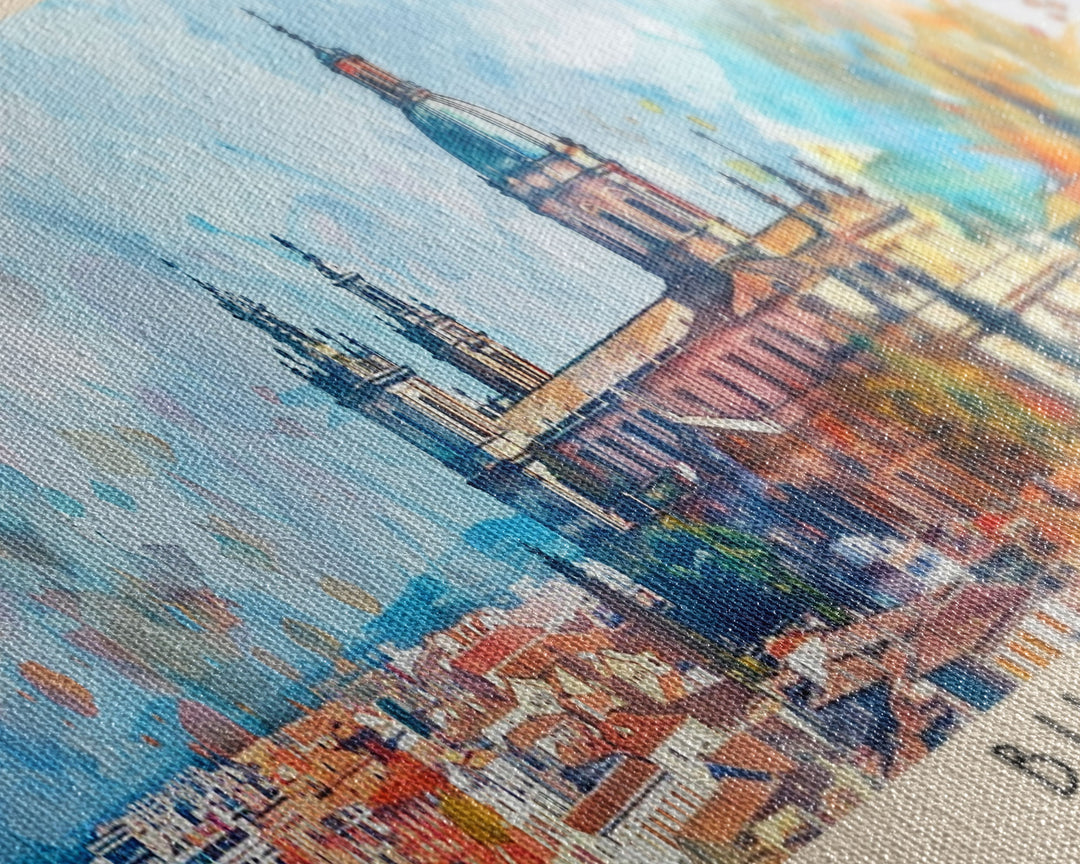 Burgos Spain Wall Art, Panoramic Travel Poster, Panoramic Framed Canvas Print, City Wall Art, Wall Hanging Home Decor, Travel Art